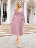 Bridesmaid Dress V-Back Waist Belt Mother of the Bride Wedding Guest 28031