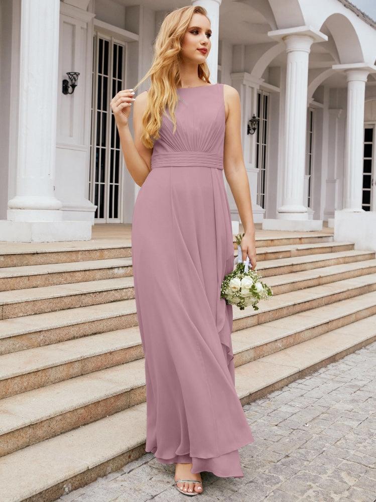 Numbersea Bridesmaid Dresses for Wedding Ruffles Long Formal Prom Gowns 28039