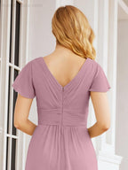 Numbersea Formal Prom Gowns for Mother of The Bride Cap Sleeves Bridesmaid Dress 28047