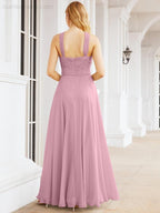 Numbersea Crisscross Halter Bridesmaid Dresses for Party Wedding Evening Prom Maxi Ball Gowns 28053