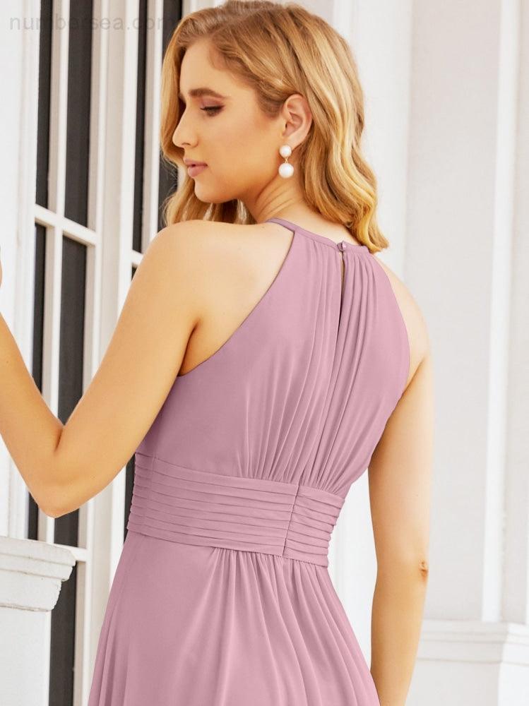 Numbersea Keyhole Bridesmaid Dresses Sleeveless Formal Evening Party Prom Gowns 28043