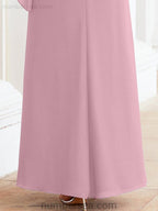 Numbersea Formal Party Gown Dress Long Mother of The Bride Dresses with Ruffle Cape 28026