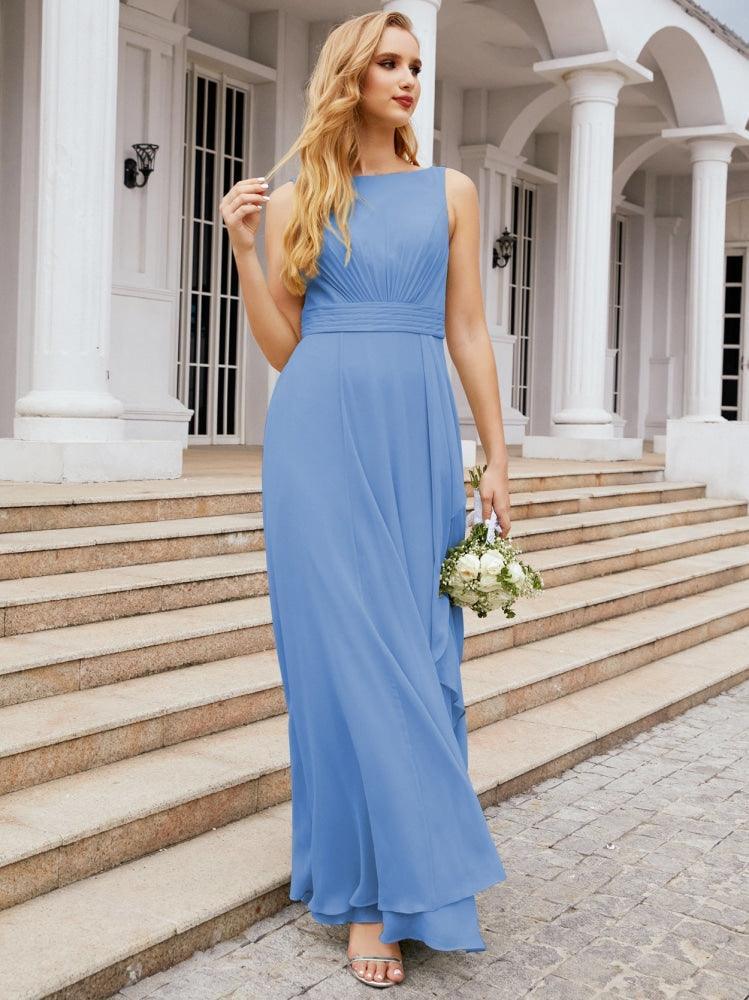 Numbersea Bridesmaid Dresses for Wedding Ruffles Long Formal Prom Gowns 28039