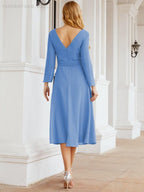 Bridesmaid Dress V-Back Waist Belt Mother of the Bride Wedding Guest 28031