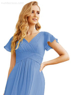 Numbersea Formal Prom Gowns for Mother of The Bride Cap Sleeves Bridesmaid Dress 28047