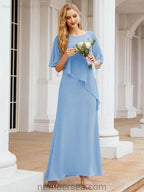 Numbersea Formal Party Gown Dress Long Mother of The Bride Dresses with Ruffle Cape 28026