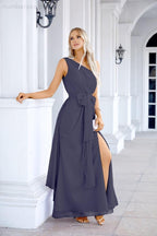 Ladies Chiffon One Shoulder Bridesmaid Evening Dress Wedding Party Evening Dress 28133