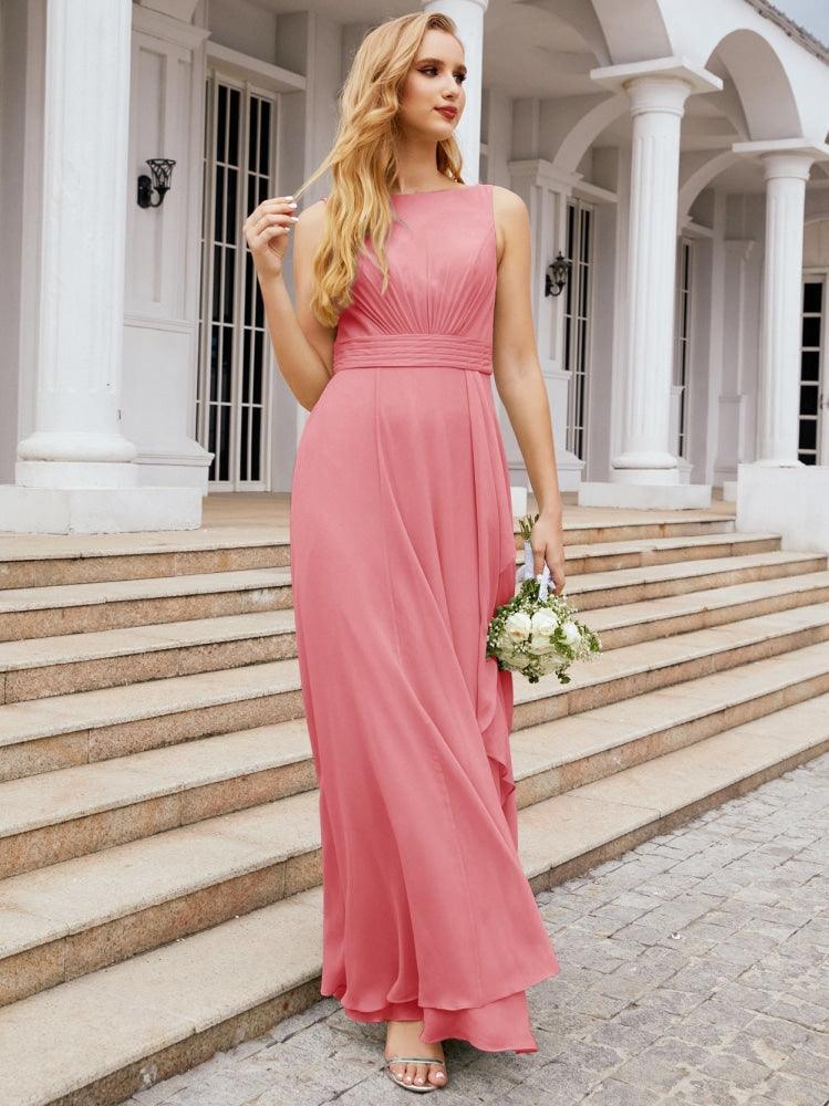Numbersea Bridesmaid Dresses for Wedding Ruffles Long Formal Prom Gowns 28039