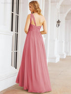 Numbersea One Shoulder Bridesmaid Dresses Long Maxi Formal Evening Party Prom Gowns 28061