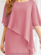 Numbersea Formal Party Gown Dress Long Mother of The Bride Dresses with Ruffle Cape 28026