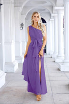 Ladies Chiffon One Shoulder Bridesmaid Evening Dress Wedding Party Evening Dress 28133