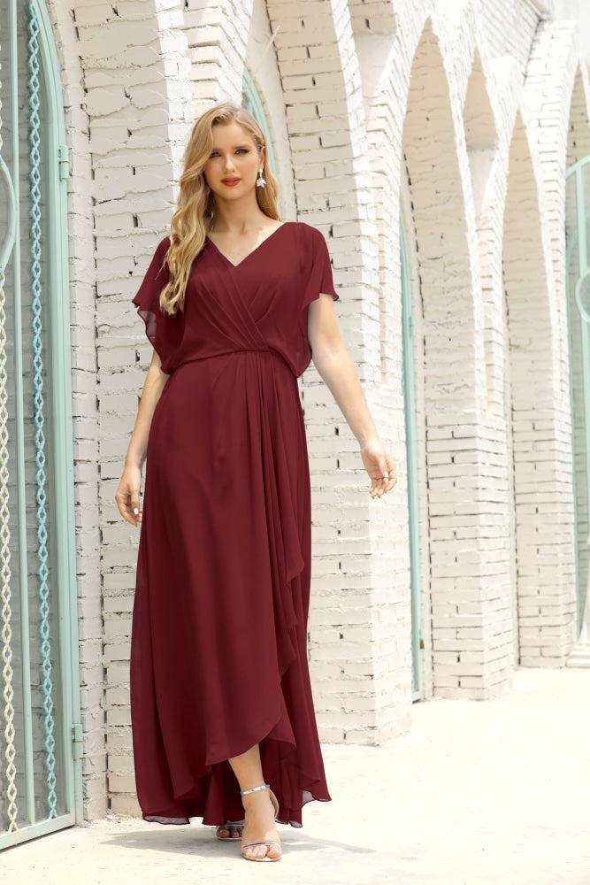 Numbersea  Mother of The Bride Dresses Plus Size V-Neck Floor Length Formal Prom Dress for Wedding Guest 28020