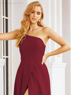 Numbersea Women's One Shoulder Formal Prom Gowns for Mother of The Bride Side Slit Bridesmaid Dresses 28052