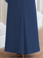 Numbersea Formal Party Gown Dress Long Mother of The Bride Dresses with Ruffle Cape 28026