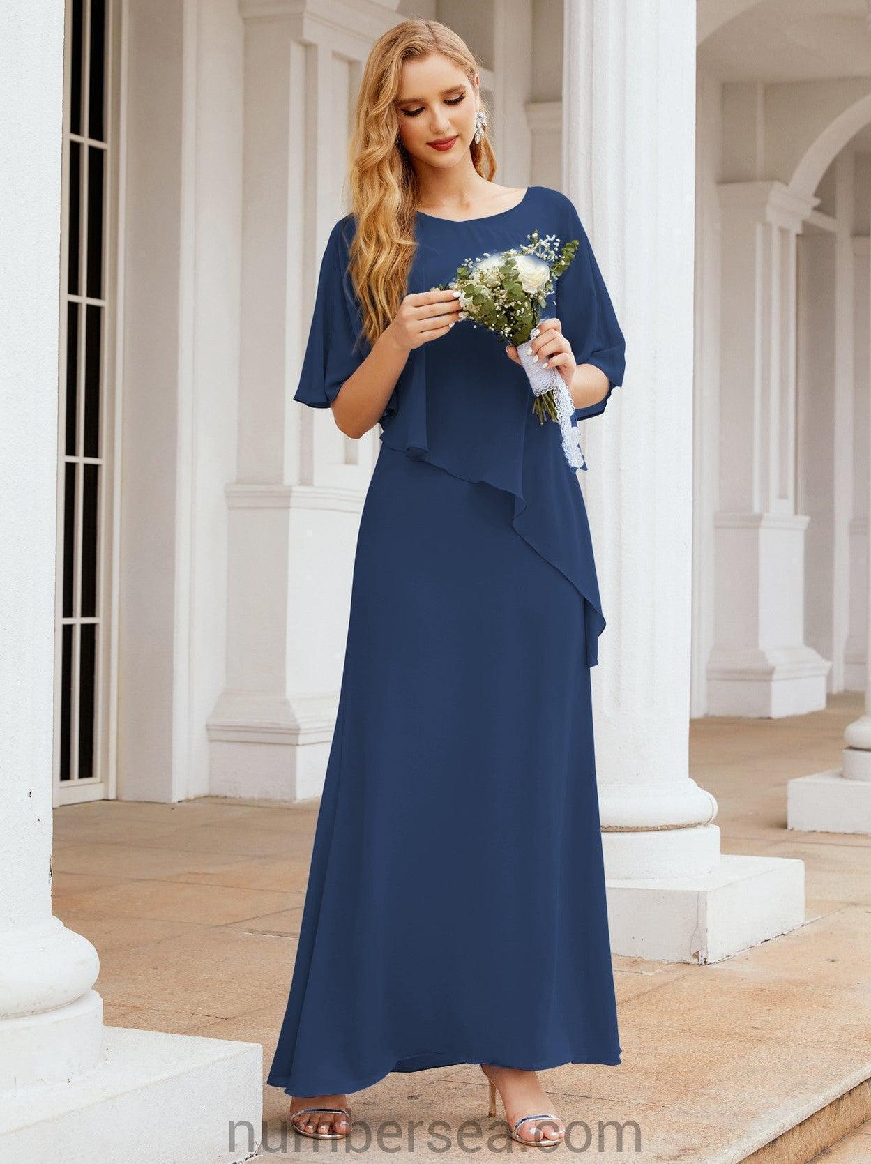 Numbersea Formal Party Gown Dress Long Mother of The Bride Dresses with Ruffle Cape 28026