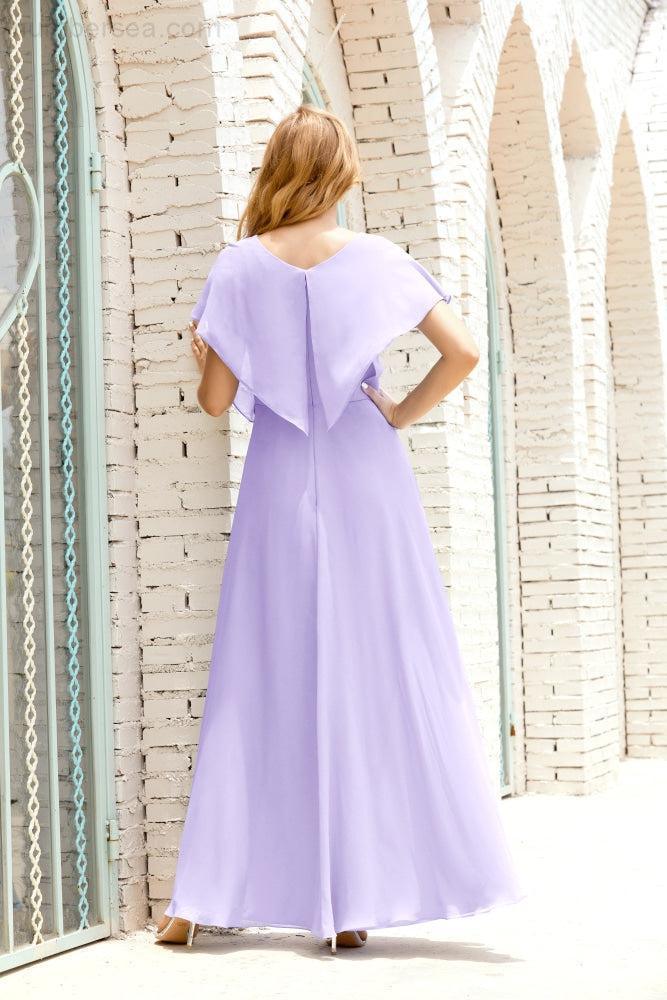 Numbersea  Mother of The Bride Dresses Plus Size V-Neck Floor Length Formal Prom Dress for Wedding Guest 28020