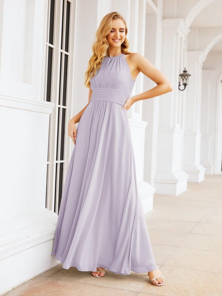 Numbersea Keyhole Bridesmaid Dresses Sleeveless Formal Evening Party Prom Gowns 28043