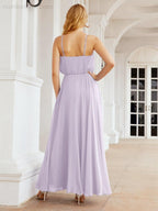 Numbersea  Halter Long Bridesmaid Dresses Formal A line Juniors Dress 28029