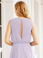 Numbersea Sleeveless Long Bridesmaid Dress A line Formal Evening Prom Gown 28025