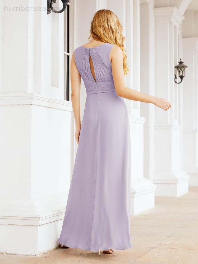 Formal Prom Gown Elegant V-Neck Sleeveless Bridesmaid Dresses for Wedding Party 28037