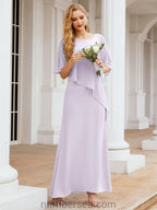 Numbersea Formal Party Gown Dress Long Mother of The Bride Dresses with Ruffle Cape 28026
