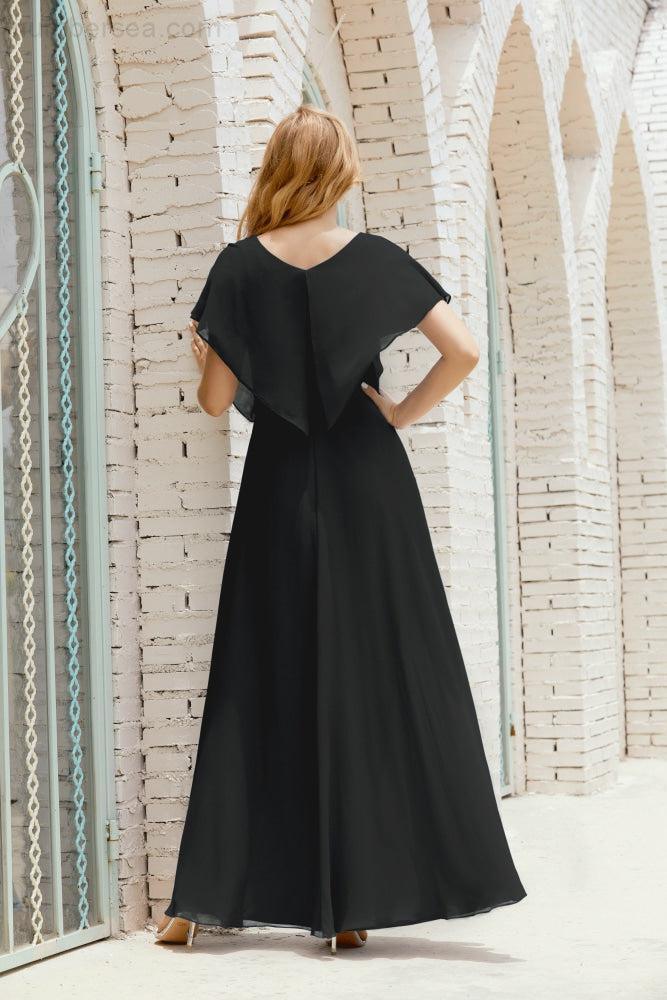 Numbersea  Mother of The Bride Dresses Plus Size V-Neck Floor Length Formal Prom Dress for Wedding Guest 28020