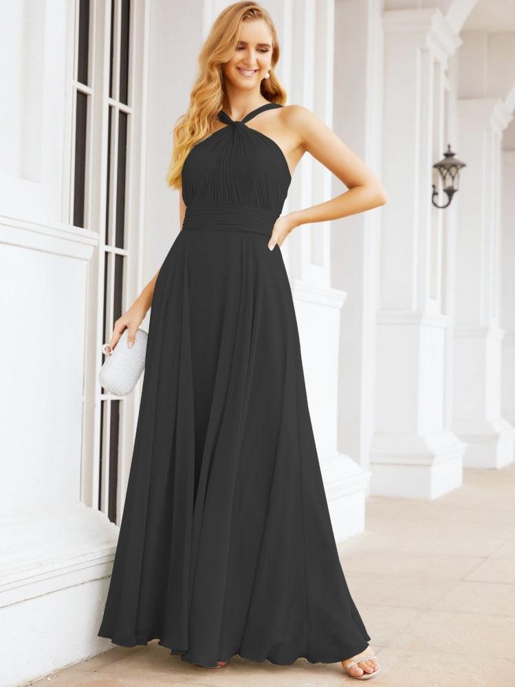 Numbersea Crisscross Halter Bridesmaid Dresses for Party Wedding Evening Prom Maxi Ball Gowns 28053