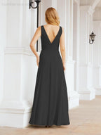 Numbersea Bridesmaid Dresses for Wedding Ruffles Long Formal Prom Gowns 28039