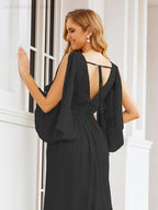 Numbersea Bridesmaid Dresses with Split for Wedding Party Flutter Sleeves 28045