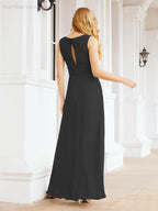 Formal Prom Gown Elegant V-Neck Sleeveless Bridesmaid Dresses for Wedding Party 28037