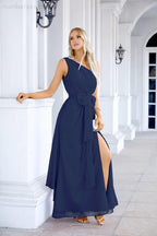 Ladies Chiffon One Shoulder Bridesmaid Evening Dress Wedding Party Evening Dress 28133