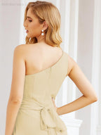 Numbersea One Shoulder Bridesmaid Dresses Long Formal Prom Gowns 28048