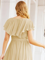 Bridesmaid Dresses with Flutter Sleeves Formal Evening Party Prom Gowns 28044