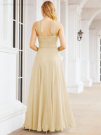 Numbersea Crisscross Halter Bridesmaid Dresses for Party Wedding Evening Prom Maxi Ball Gowns 28053