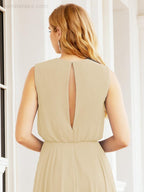 Numbersea Sleeveless Long Bridesmaid Dress A line Formal Evening Prom Gown 28025