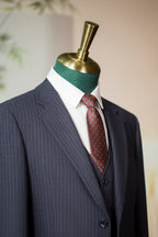 Three-Piece Pinstripe Wool Wedding Suit | Classic Tailored Formal Groom Suit