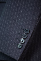 Three-Piece Pinstripe Wool Wedding Suit | Classic Tailored Formal Groom Suit
