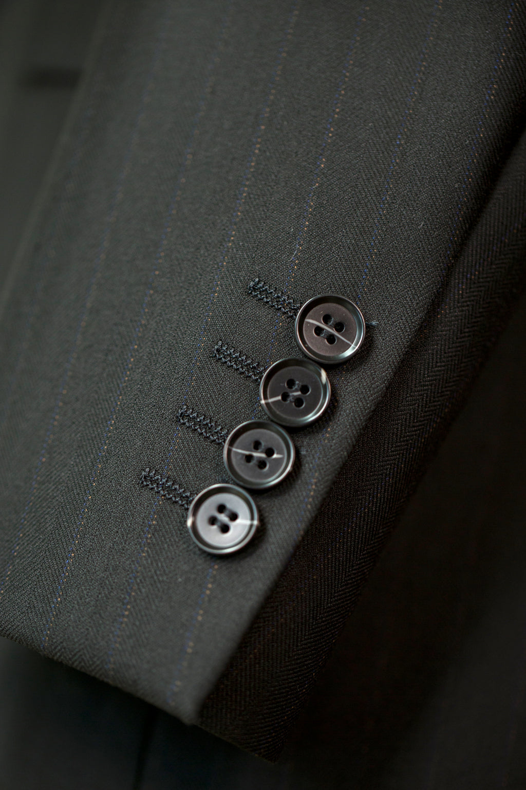 Three-Piece Subtle Pinstripe Wool Wedding Suit | Classic Tailored Formal Groom Suit