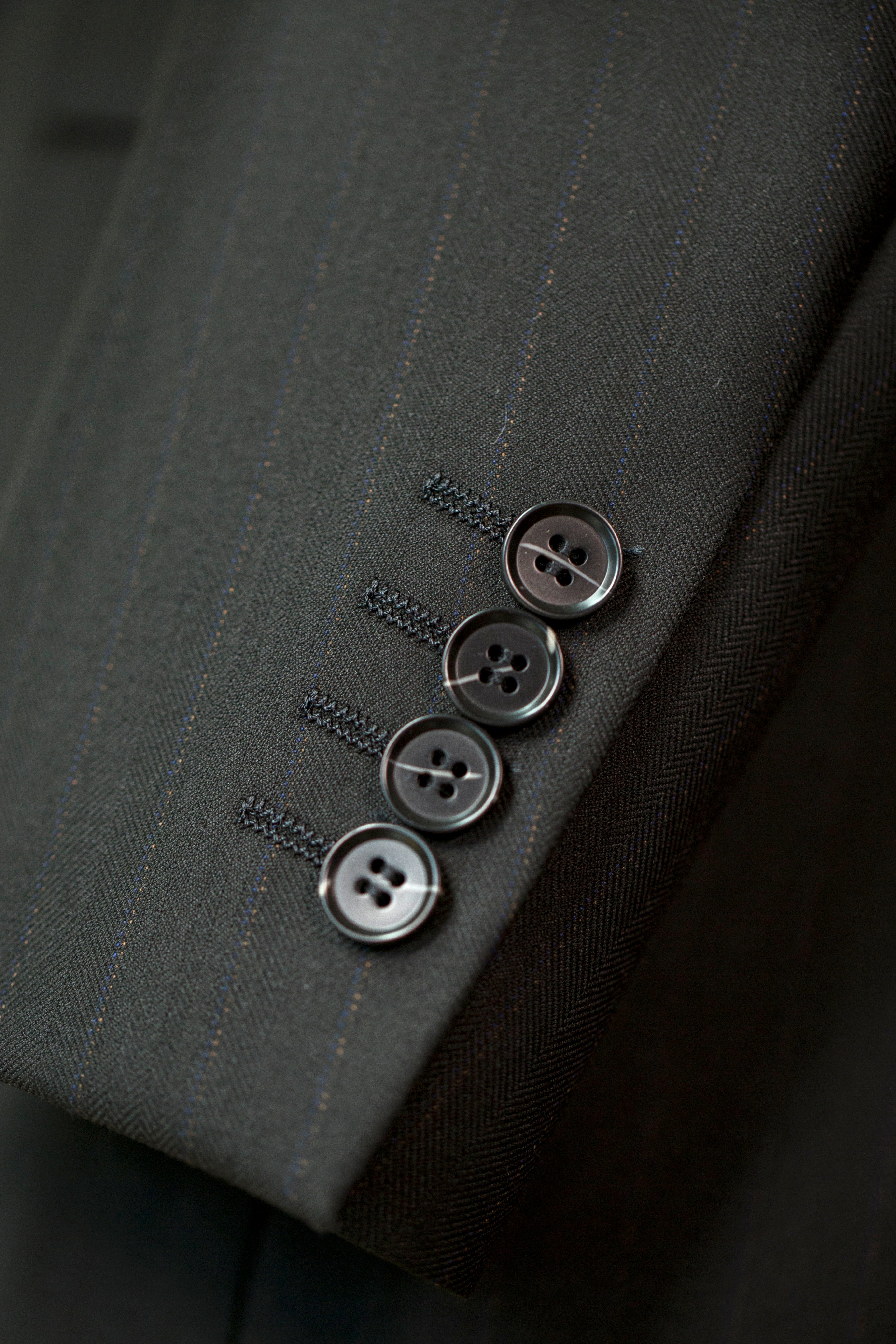 Three-Piece Subtle Pinstripe Wool Wedding Suit | Classic Tailored Formal Groom Suit