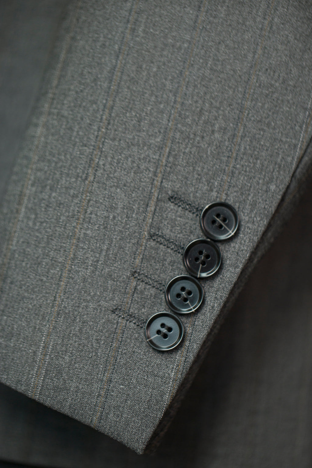 Three-Piece Subtle Pinstripe Wool Suit | Tailored Formal Groom & Business Suit