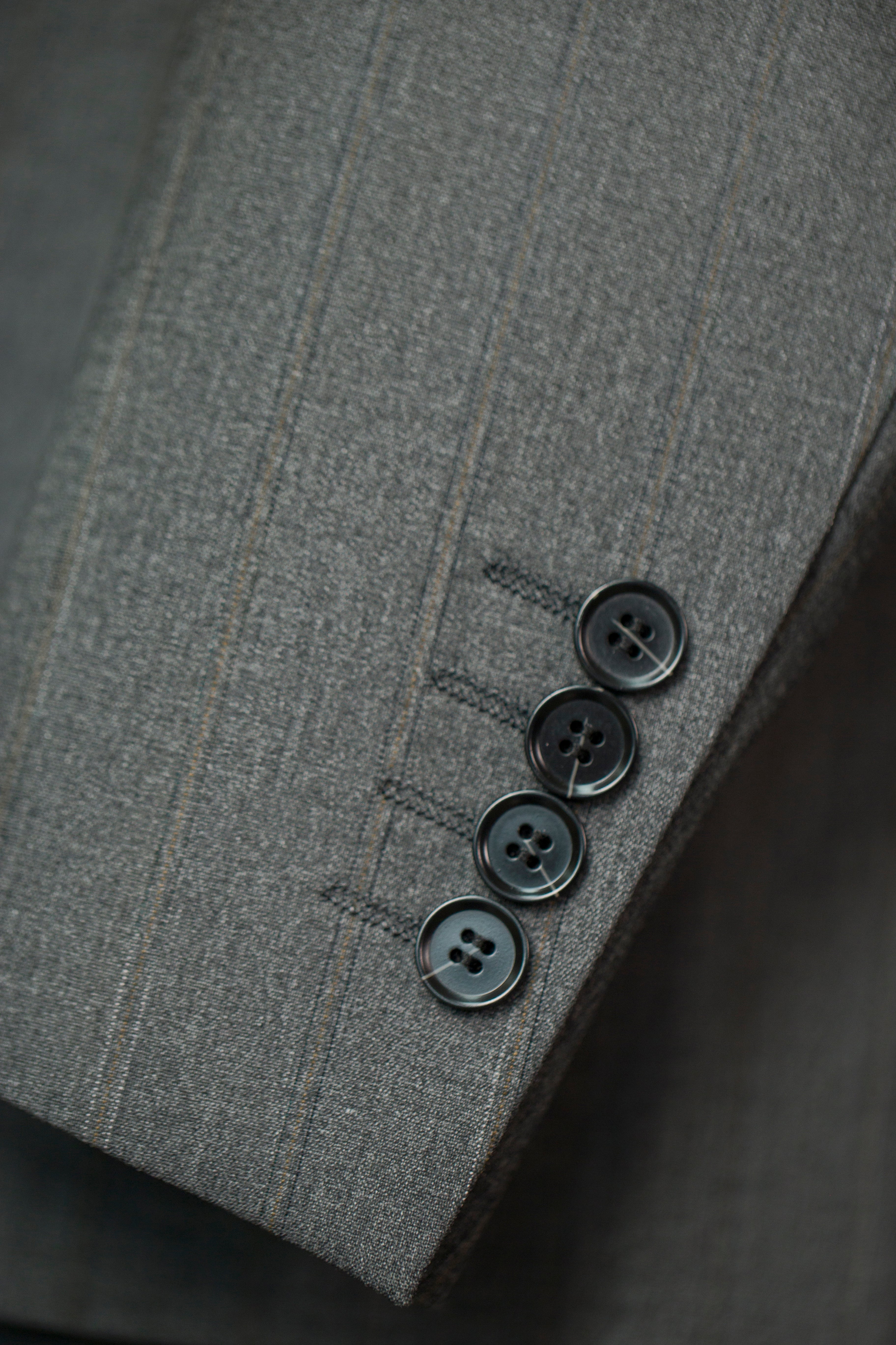 Three-Piece Subtle Pinstripe Wool Suit | Tailored Formal Groom & Business Suit