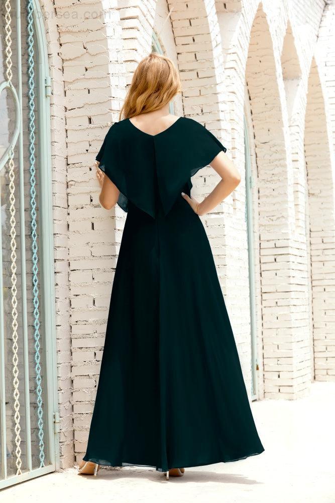 Numbersea  Mother of The Bride Dresses Plus Size V-Neck Floor Length Formal Prom Dress for Wedding Guest 28020