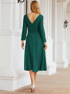 Bridesmaid Dress V-Back Waist Belt Mother of the Bride Wedding Guest 28031