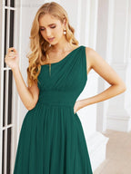 Numbersea One Shoulder Bridesmaid Dresses Long Maxi Formal Evening Party Prom Gowns 28061