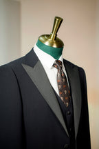 Three-Piece Black Tuxedo with Satin Lapels | Tailored Formal Groom Suit