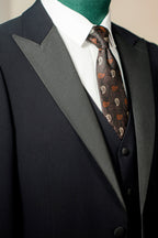 Three-Piece Black Tuxedo with Satin Lapels | Tailored Formal Groom Suit