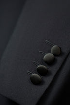 Three-Piece Black Tuxedo with Satin Lapels | Tailored Formal Groom Suit