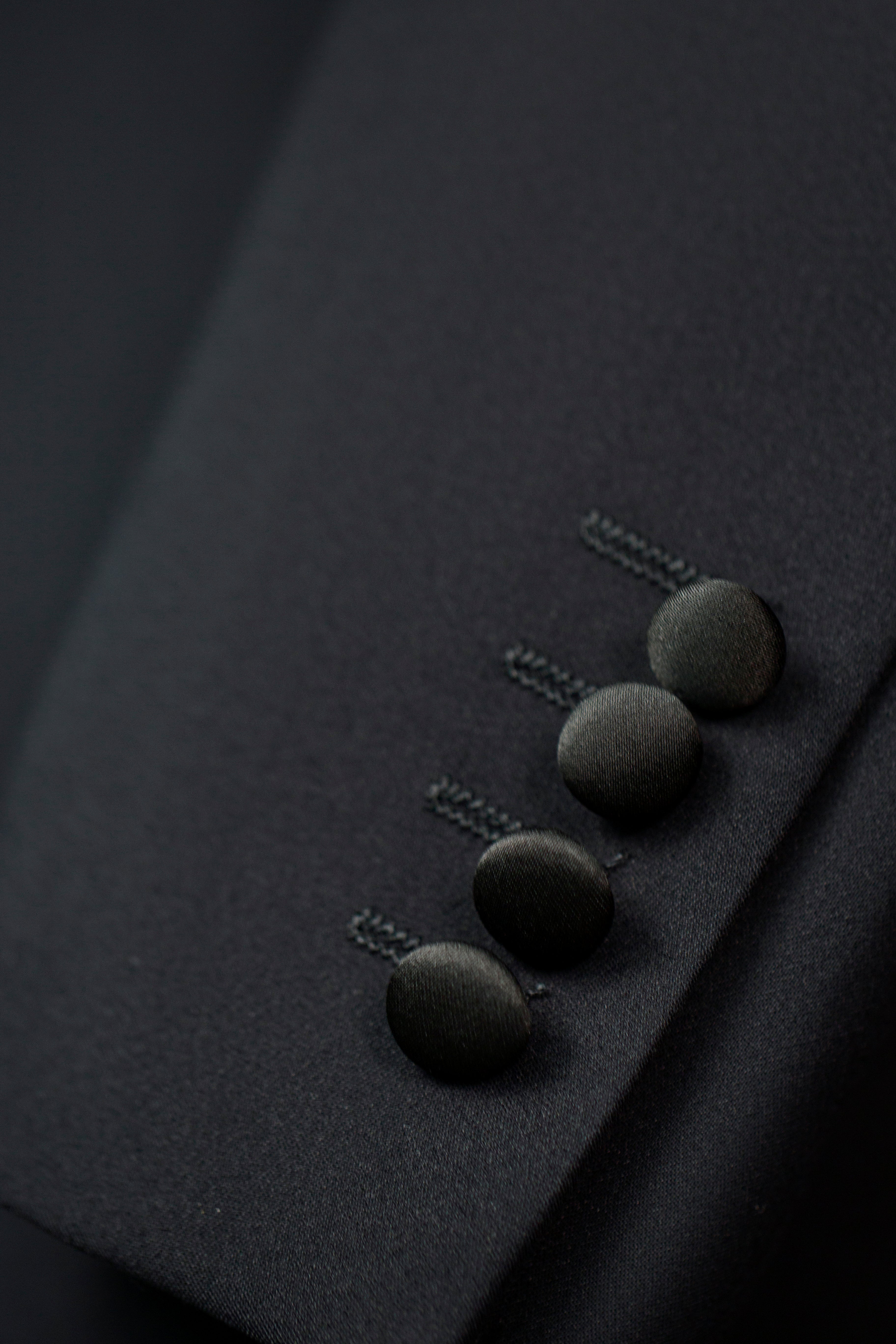 Three-Piece Black Tuxedo with Satin Lapels | Tailored Formal Groom Suit