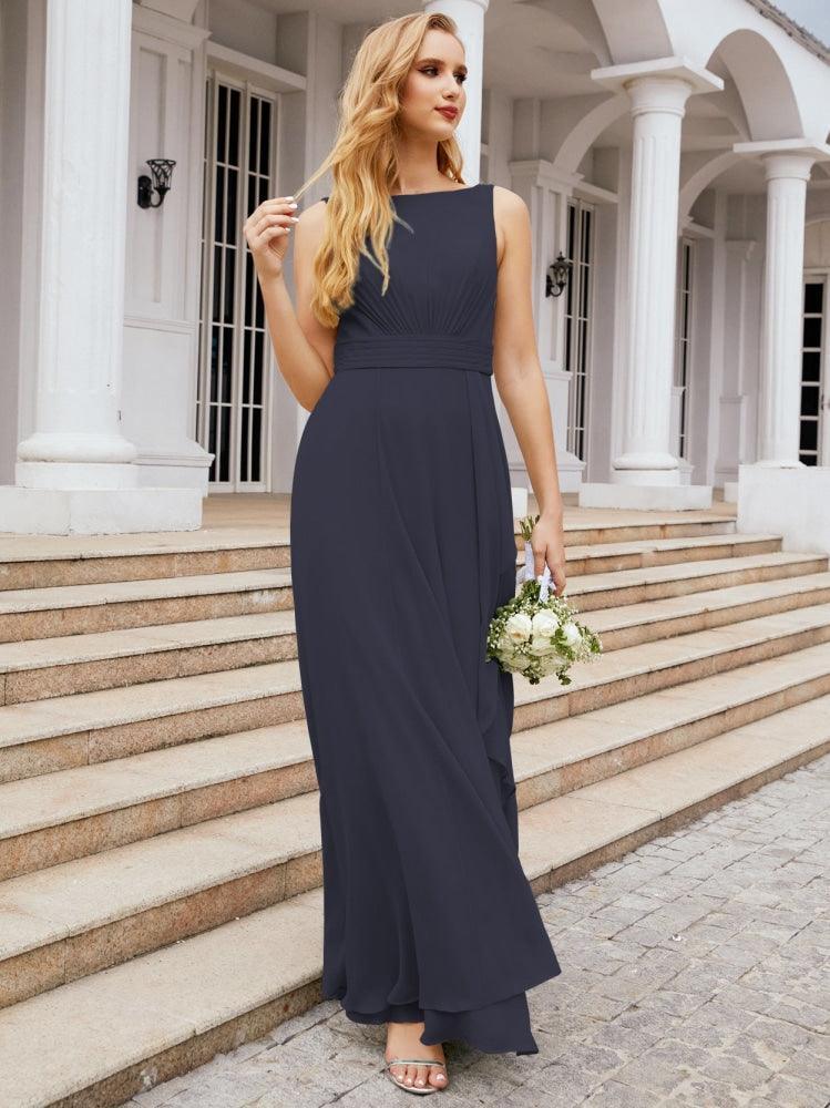 Numbersea Bridesmaid Dresses for Wedding Ruffles Long Formal Prom Gowns 28039