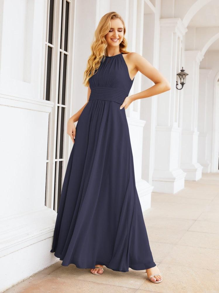 Numbersea Keyhole Bridesmaid Dresses Sleeveless Formal Evening Party Prom Gowns 28043